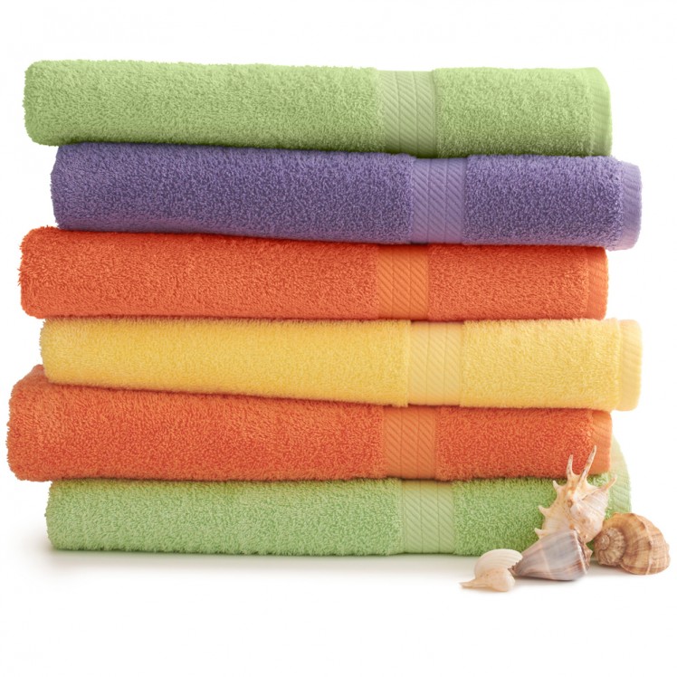 bright colored towels